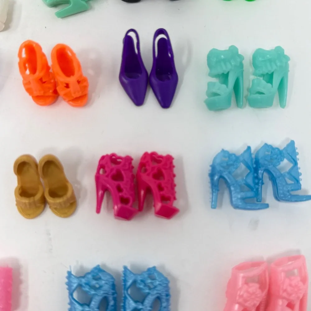 Unbranded Barbie Size Doll Shoes Lot 60 Pairs Heels Boots Sandals Multicolor Y2K